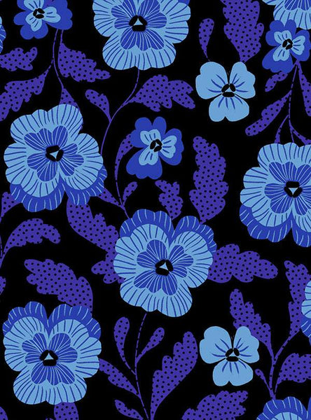 Hello Alice Violet Floral By Sarah Watts Of Ruby Star Society For Moda Black