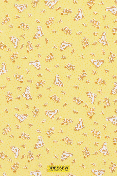 Henry Glass Nursery Rhyme Print Yellow / Multi