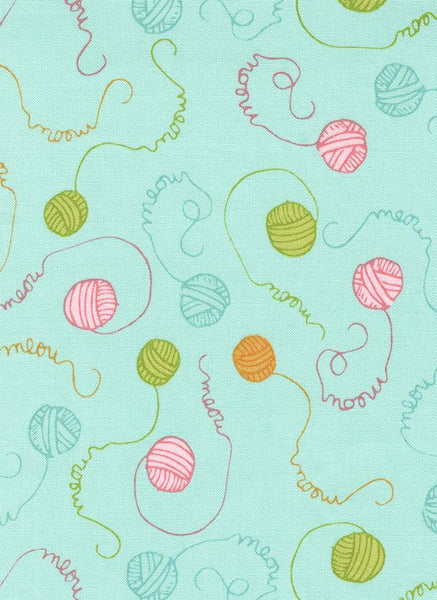 Here Kitty Kitty Meow By Stacy Iest Hsu For Moda Aqua