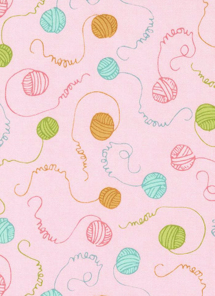 Here Kitty Kitty Meow By Stacy Iest Hsu For Moda Pink