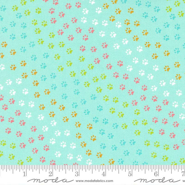 Here Kitty Kitty Paws & More Paws By Stacy Iest Hsu For Moda Aqua