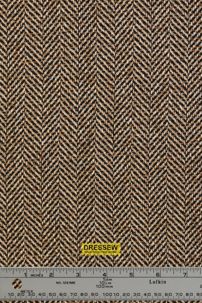 Herringbone Coating Black / Tan / Ecru