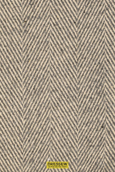 Herringbone Coating Ecru / Grey