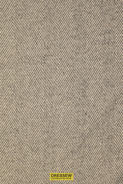 Herringbone Coating Ecru / Grey