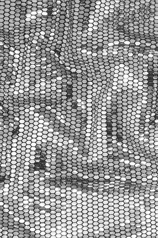 Hexagon Metallic Knit Silver / Black