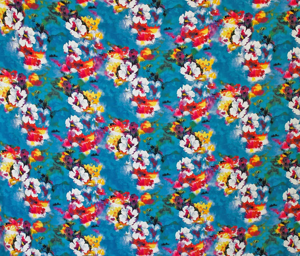 Hibiscus Lycra Jersey Blue / Multi