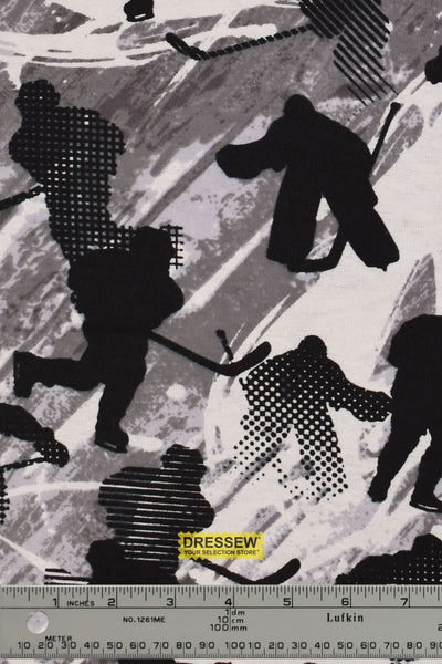 Hockey Players Flannelette Grey / Black