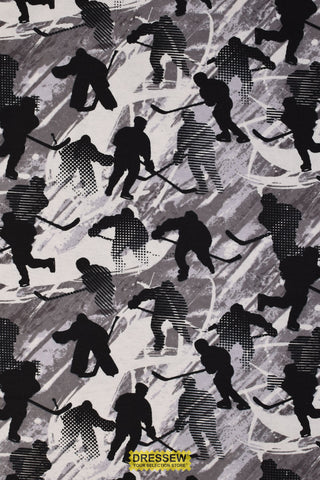 Hockey Players Flannelette Grey / Black