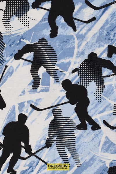Hockey Players Flannelette Sky / Black