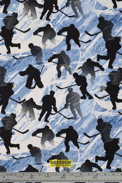 Hockey Players Flannelette Sky / Black