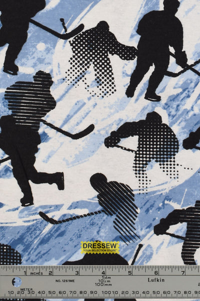 Hockey Players Flannelette Sky / Black