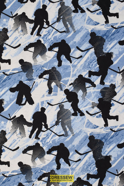 Hockey Players Flannelette Sky / Black