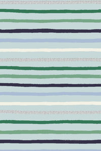 Holiday Classics Festive Stripe By Rifle Paper Co. For Cotton + Steel Mint / Metallic