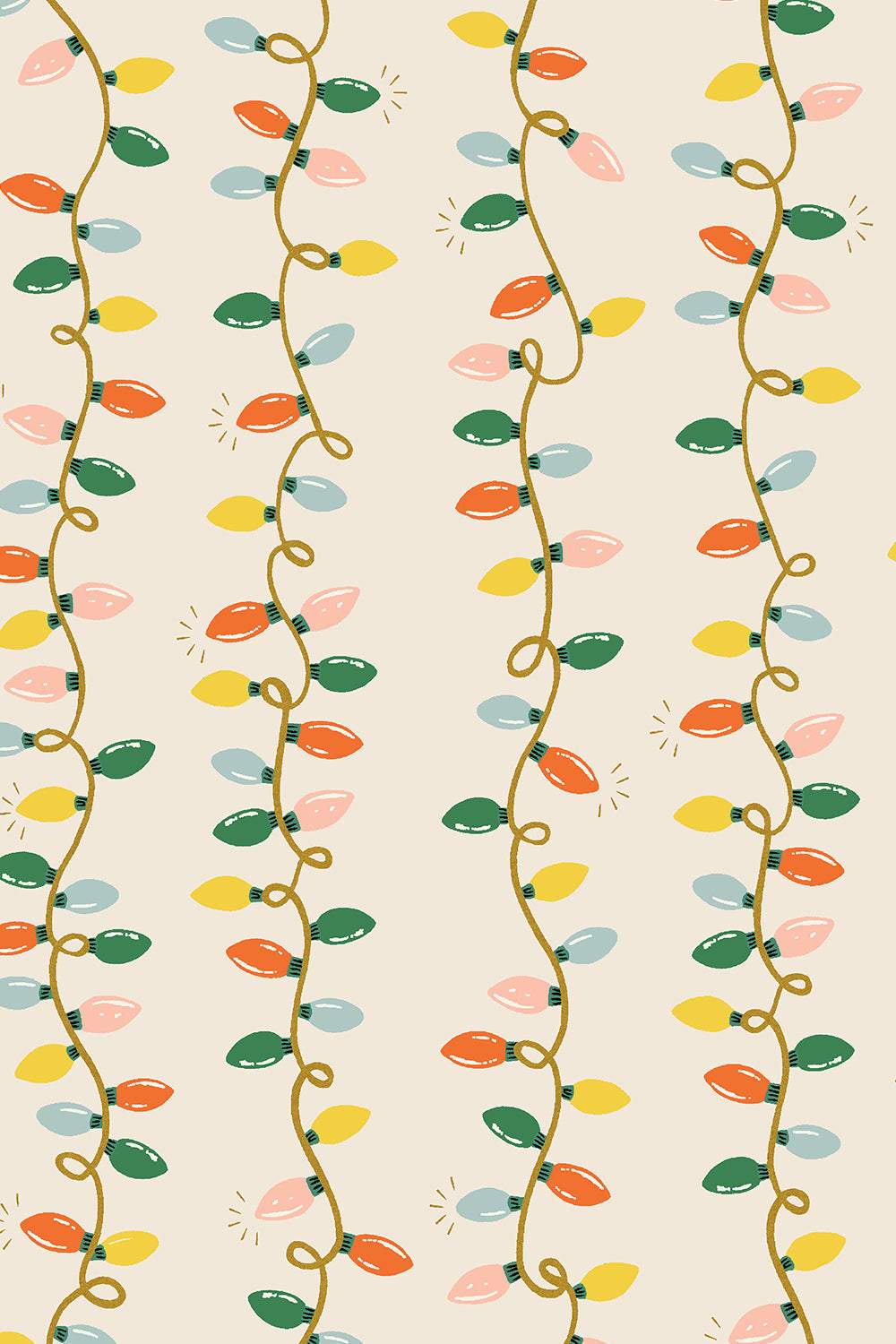 Holiday Classics Holiday Lights By Rifle Paper Co. For Cotton + Steel Cream / Metallic
