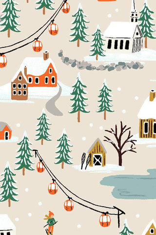 Holiday Classics Holiday Village By Rifle Paper Co. For Cotton + Steel Light Peach