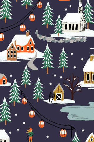 Holiday Classics Holiday Village By Rifle Paper Co. For Cotton + Steel Navy
