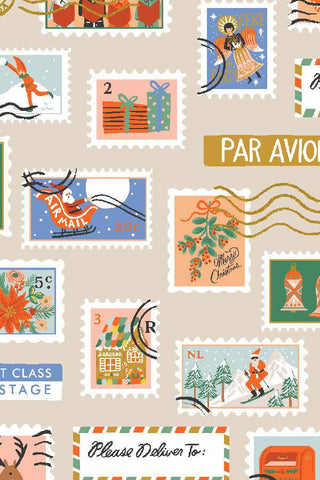 Holiday Classics Stamps By Rifle Paper Co. For Cotton + Steel Cream / Metallic