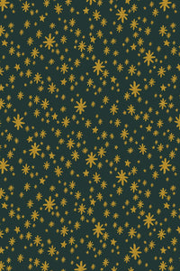 Holiday Classics Starry Night By Rifle Paper Co for Cotton + Steel Evergreen / Metallic