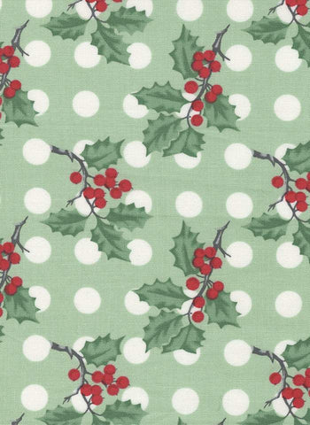 Holly Jolly Holly Dot By Urban Chiks For Moda Mint