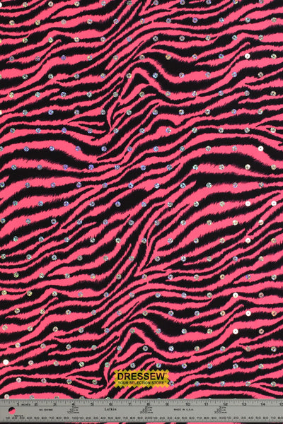 Hologram Sequin Zebra Knit Pink / Black