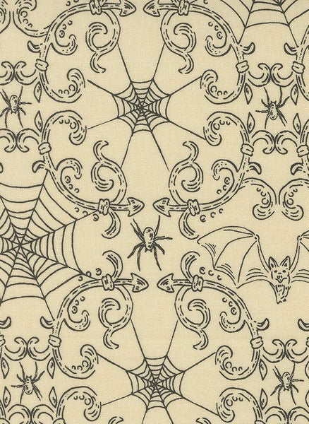 Home Sweet Haunt Wrought Iron By Stacy Iest Hsu For Moda Bone / Black