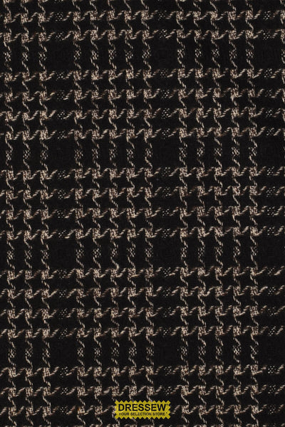 Houndstooth Check Coating Black / Ecru / Brown