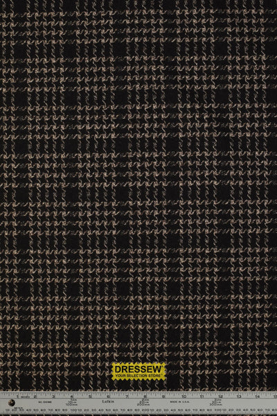 Houndstooth Check Coating Black / Ecru / Brown