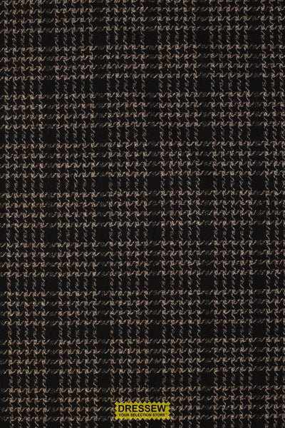 Houndstooth Check Coating Black / Ecru / Brown