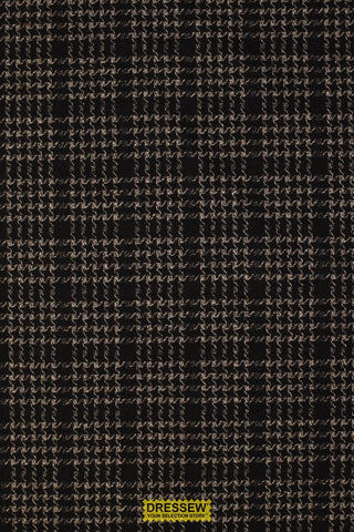 Houndstooth Check Coating Black / Ecru / Brown