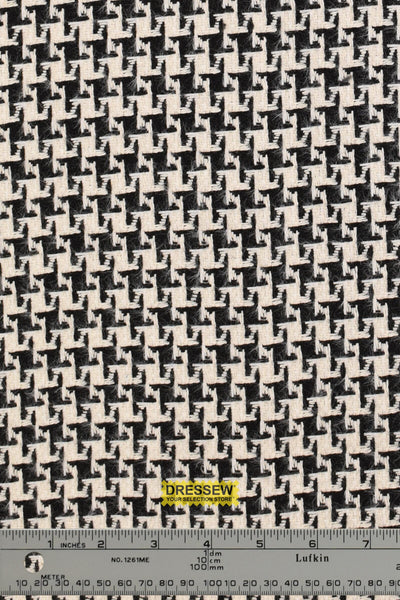 Houndstooth Coating Black / Ecru