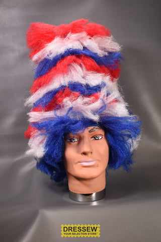 Huge Afro Wig Red / White / Blue