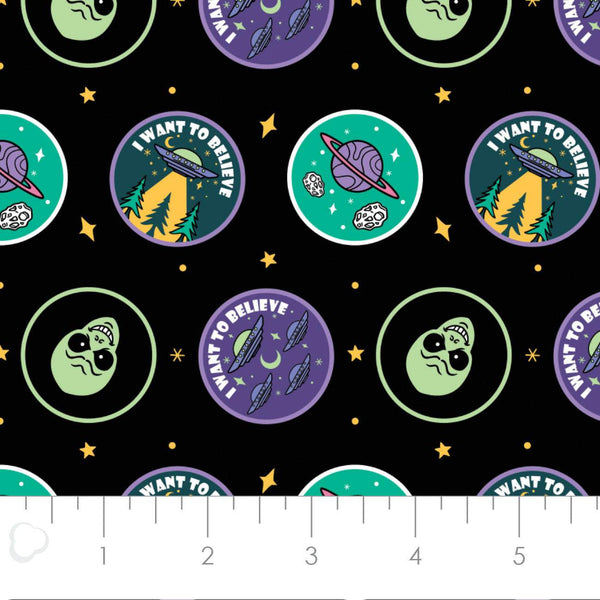 I Want to Believe Badge Toss Black