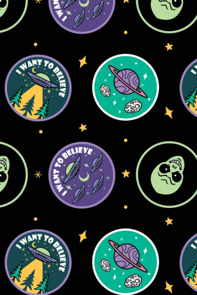 I Want to Believe Badge Toss Black