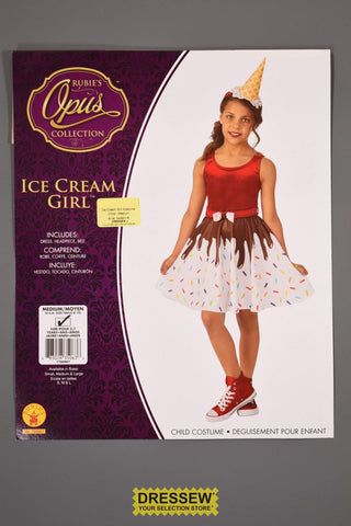 Ice Cream Girl Costume Child - Medium