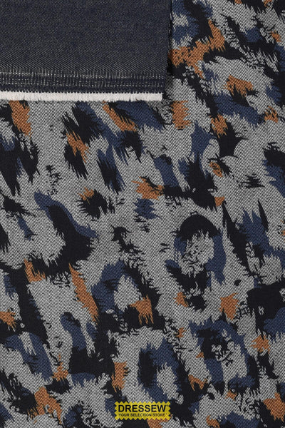Inkline Leopard Stretch Denim Navy / Rust