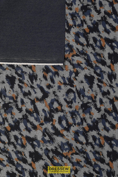 Inkline Leopard Stretch Denim Navy / Rust