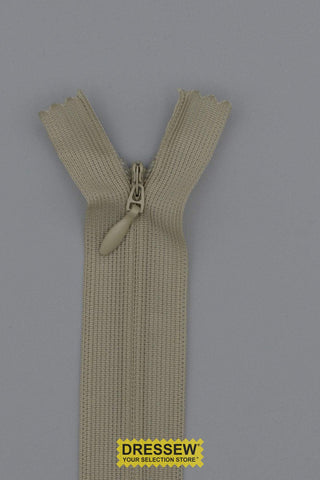 Invisible Closed End Zipper 20cm (8") Light Khaki