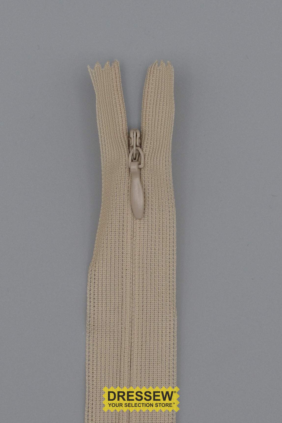 Invisible Closed End Zipper 20cm (8") Natural