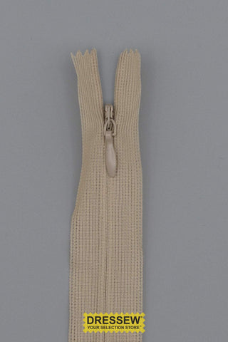 Invisible Closed End Zipper 20cm (8") Natural