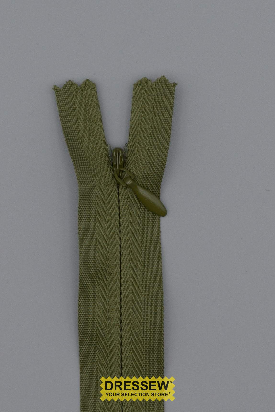Invisible Closed End Zipper 20cm (8") Olive