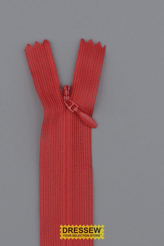 Invisible Closed End Zipper 20cm (8") Red