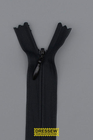 Invisible Closed End Zipper 23cm (9") Black