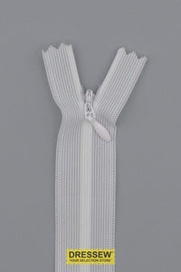 Invisible Closed End Zipper 23cm (9") White