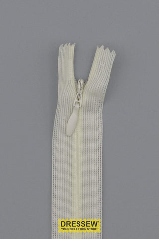 Invisible Closed End Zipper 25cm (10") Ivory