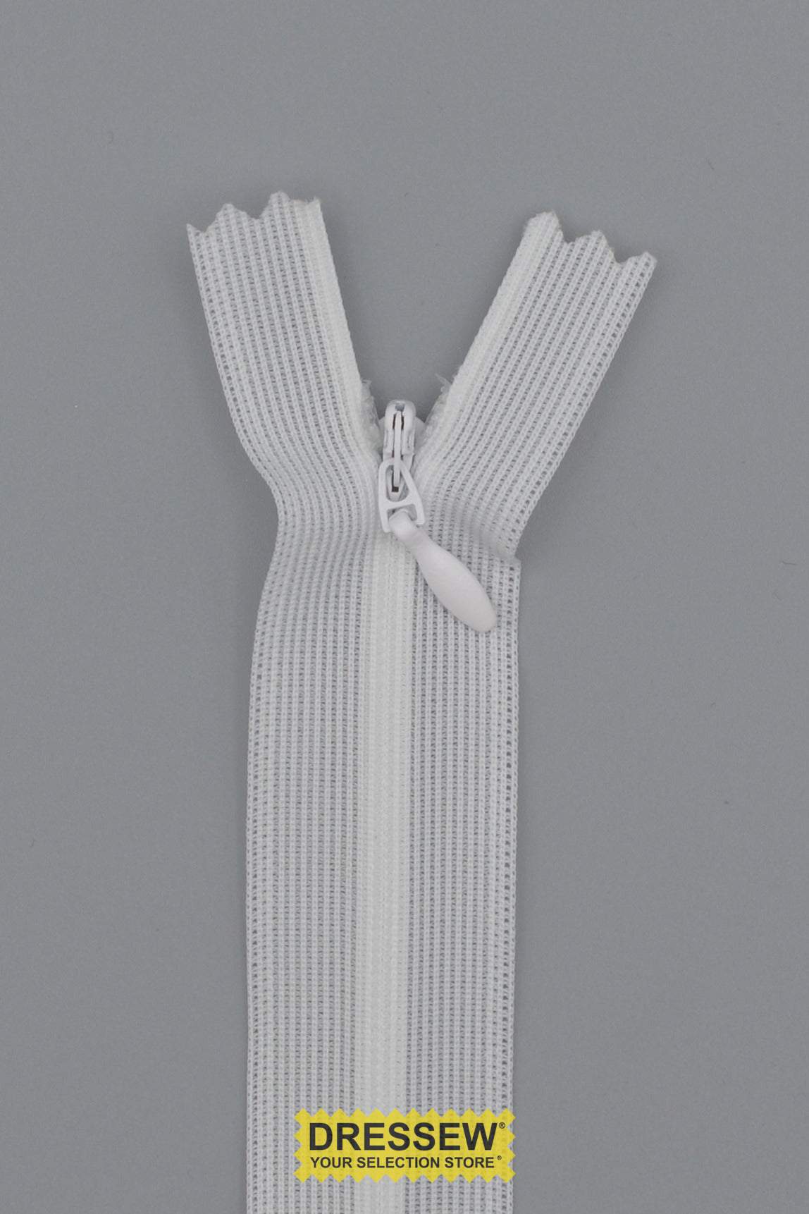 Invisible Closed End Zipper 25cm (10") White