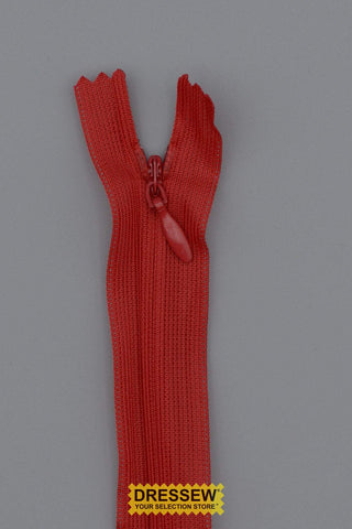 Invisible Closed End Zipper 30cm (12") Hot Red