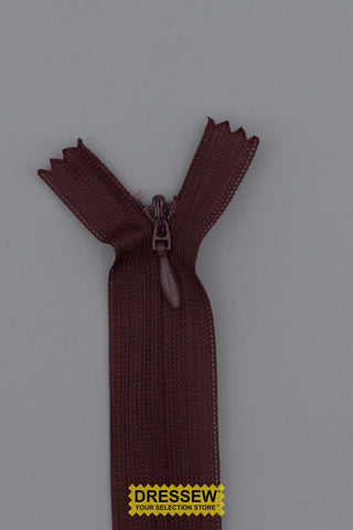 Invisible Closed End Zipper 55cm (22") Burgundy