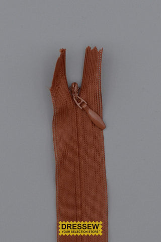 Invisible Closed End Zipper 55cm (22") Dark Rust