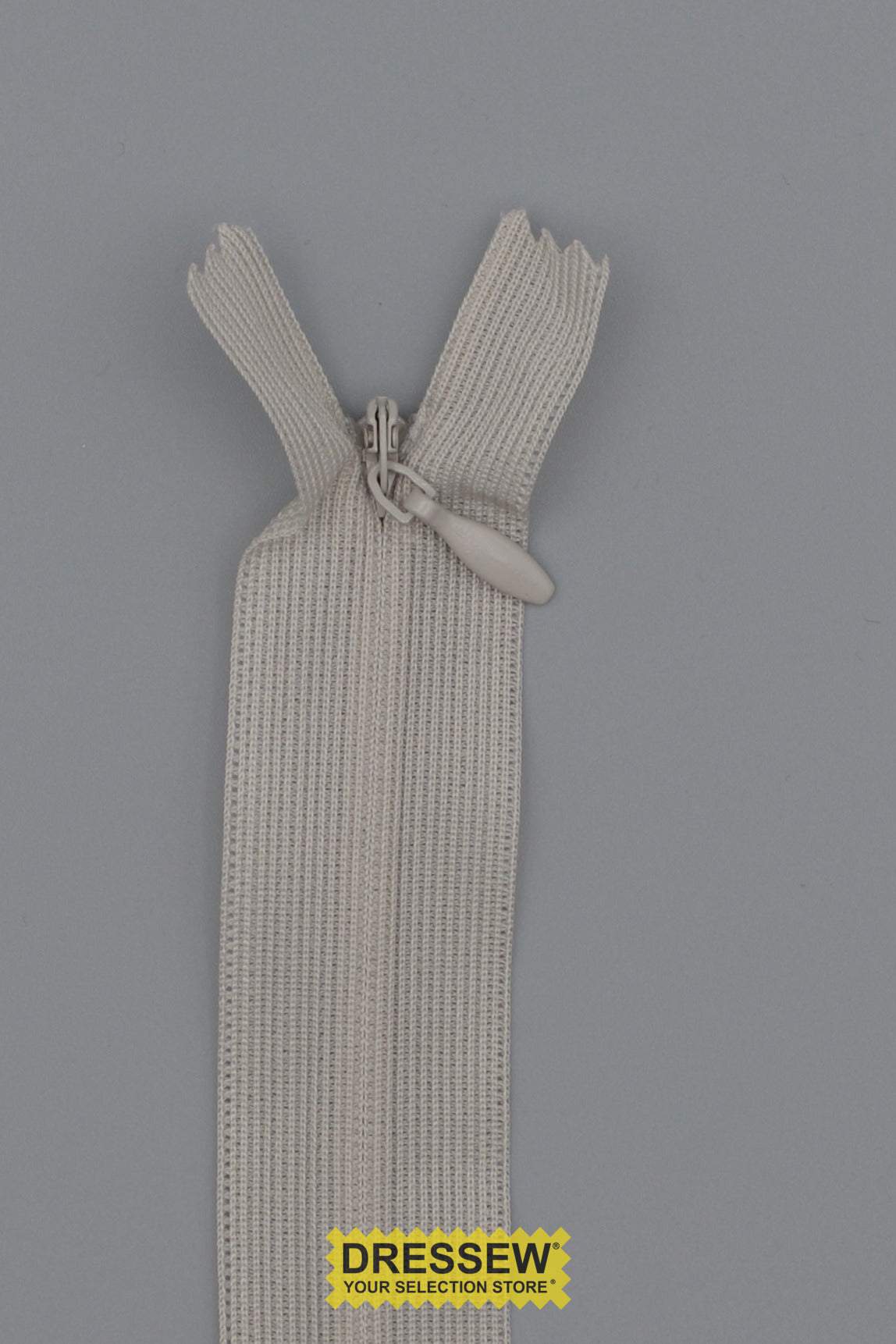 Invisible Closed End Zipper 55cm (22") Light Grey