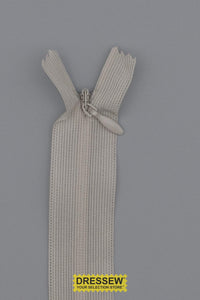 Invisible Closed End Zipper 55cm (22") Light Grey